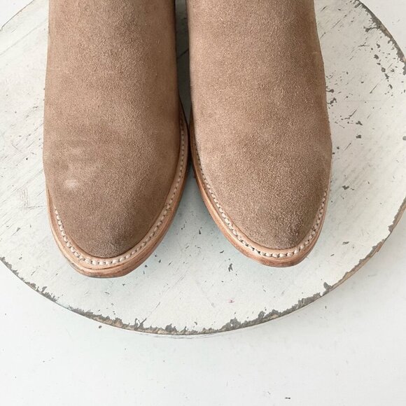 Lane Plain Jane Mule Womens 7.5 Latte Suede Cowboy Boots Western Slip On Short - Picture 6 of 11